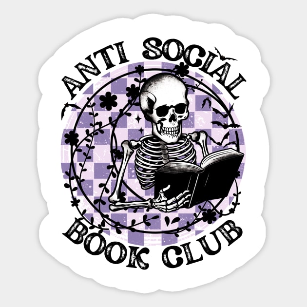 Antisocial Book Club Cute Reader Bookworm Gifts 2024 Sticker by sarcasmandadulting